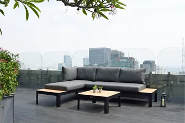 Portals 2-sits Utesoffa - Teak/Svart - Utemöbler & utemiljö - Loungemöbler - Loungesoffor