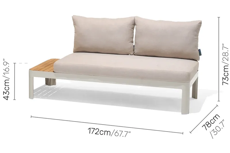 Portals Utesoffa 2-sits - Teak/Vit - Utemöbler & utemiljö - Loungemöbler - Loungesoffor