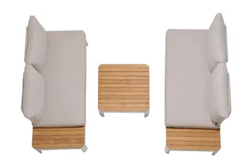 Portals Utesoffa 2-sits - Teak/Vit - Utemöbler & utemiljö - Loungemöbler - Loungesoffor