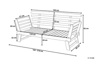 Portici Trädgårdssoffa 210 cm - Trä/Natur - Utemöbler & utemiljö - Loungemöbler - Loungesoffor