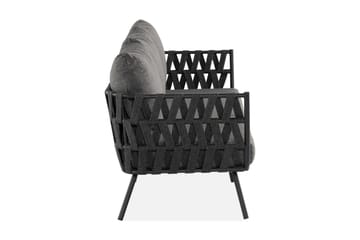 Sandina 3-sits Utesoffa – Soffa ute med avtagbar klädsel - Svart / Grå - Utemöbler & utemiljö - Loungemöbler - Loungesoffor