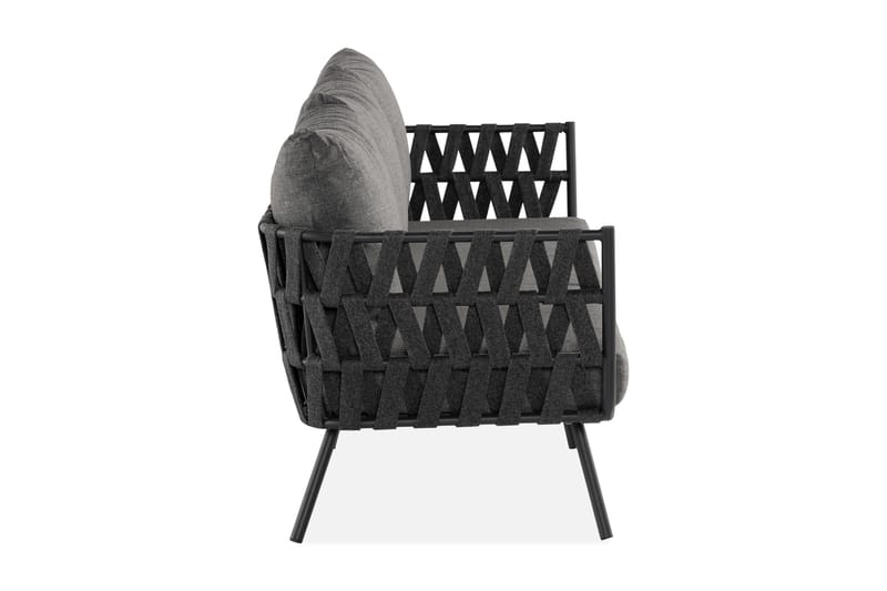 Sandina 3-sits Utesoffa – Soffa ute med avtagbar klädsel - Svart / Grå - Utemöbler & utemiljö - Loungemöbler - Loungesoffor