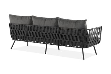 Sandina 3-sits Utesoffa – Soffa ute med avtagbar klädsel - Svart / Grå - Utemöbler & utemiljö - Loungemöbler - Loungesoffor