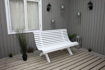 Trädgårdsbänk Norvald 140 cm Vit - Vit - Utemöbler & utemiljö - Loungemöbler - Loungesoffor