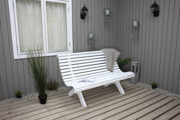 Trädgårdsbänk Norvald 140 cm Vit - Vit - Utemöbler & utemiljö - Loungemöbler - Loungesoffor