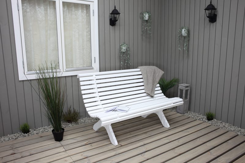 Trädgårdsbänk Norvald 140 cm Vit - Vit - Utemöbler & utemiljö - Loungemöbler - Loungesoffor