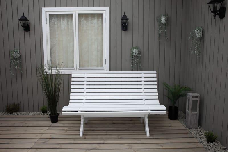 Trädgårdsbänk Norvald 140 cm Vit - Vit - Utemöbler & utemiljö - Loungemöbler - Loungesoffor