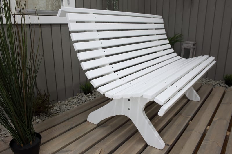 Trädgårdsbänk Norvald 140 cm Vit - Vit - Utemöbler & utemiljö - Loungemöbler - Loungesoffor