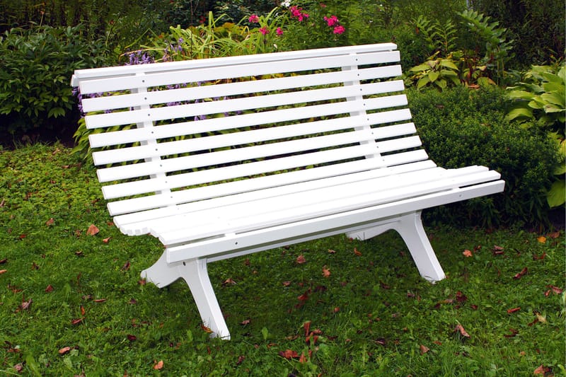 Trädgårdsbänk Norvald 140 cm Vit - Vit - Utemöbler & utemiljö - Loungemöbler - Loungesoffor