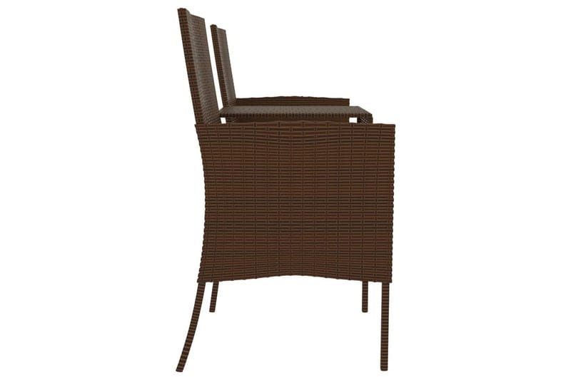 Trädgårdssoffa 2-sits med bord konstrotting brun - Brun - Loungesoffor - Utesoffa