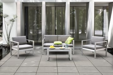 Trädgårdssoffa Tirrena 142 cm - Ljusgrå - Utemöbler & utemiljö - Loungemöbler - Loungesoffor