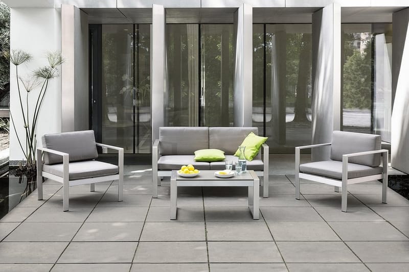 Trädgårdssoffa Tirrena 142 cm - Ljusgrå - Utemöbler & utemiljö - Loungemöbler - Loungesoffor