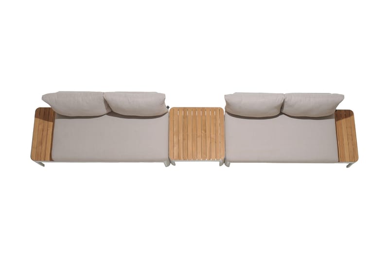 Utesoffa Portals 2-sits - Teak/Vit - Utemöbler & utemiljö - Loungemöbler - Loungesoffor