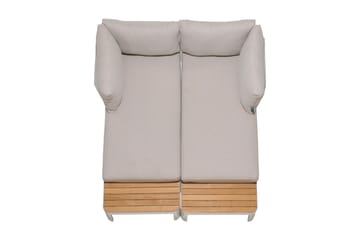 Utesoffa Portals 2-sits - Teak/Vit - Utemöbler & utemiljö - Loungemöbler - Loungesoffor