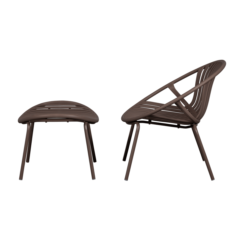 Loungestol + Pall Bruce Utomhus - Lila/Brun - Utemöbler & utemiljö - Loungemöbler - Loungestol utomhus