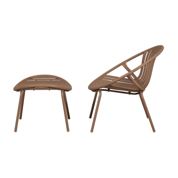 Loungestol + Pall Bruce Utomhus - Laxrosa - Utemöbler & utemiljö - Loungemöbler - Loungestol utomhus