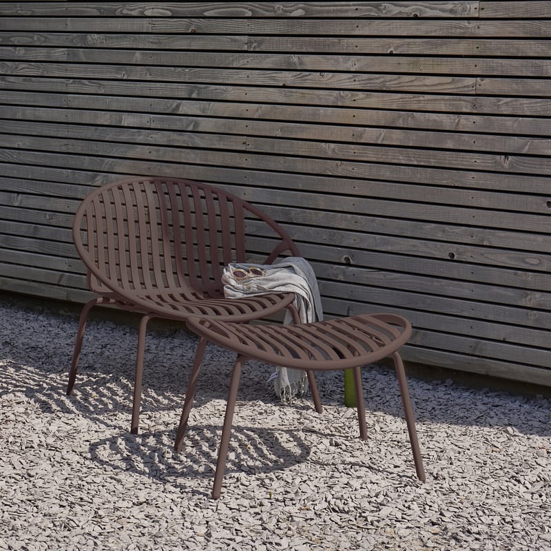 Loungestol + Pall Bruce Utomhus - Lila/Brun - Utemöbler & utemiljö - Loungemöbler - Loungestol utomhus