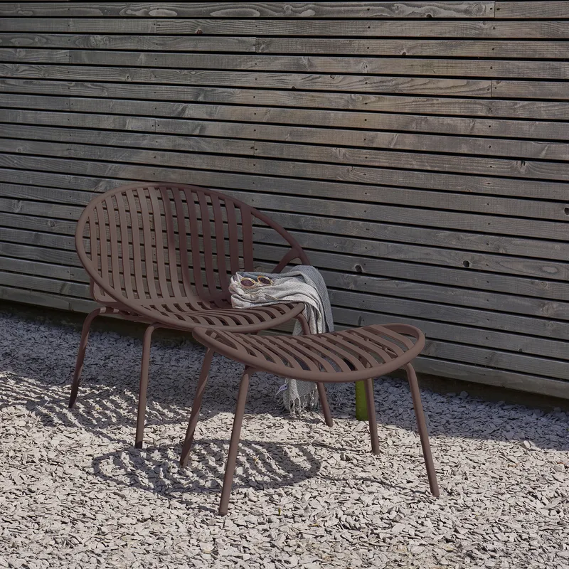 Loungestol + Pall Bruce Utomhus - Lila/Brun - Utemöbler & utemiljö - Loungemöbler - Loungestol utomhus