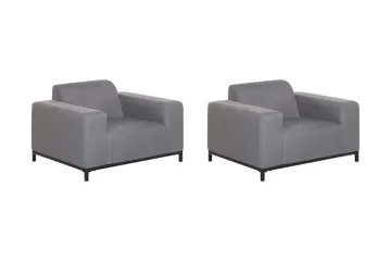 Hughen Utefåtölj 2-pack - Grå/Svart - Utemöbler & utemiljö - Loungemöbler - Loungestol utomhus