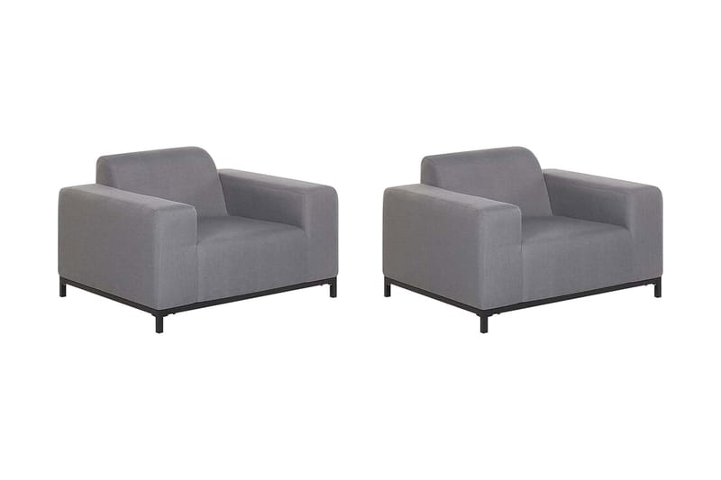 Hughen Utefåtölj 2-pack - Grå/Svart - Utemöbler & utemiljö - Loungemöbler - Loungestol utomhus