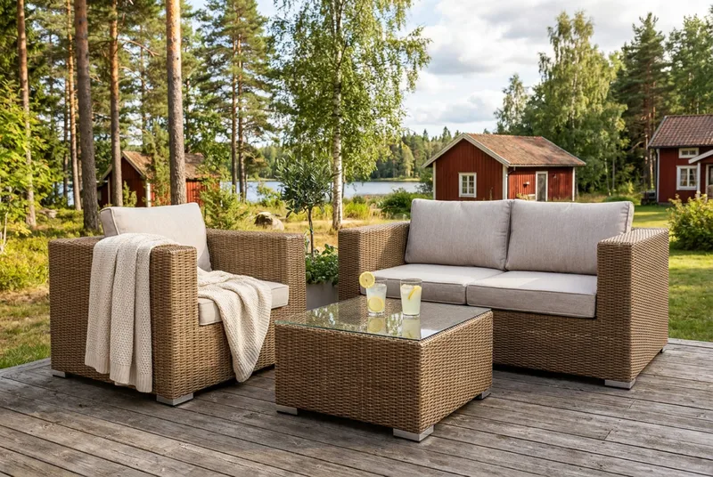 Marcus Loungefåtölj med Dyna - Utefåtölj Rotting Utemöbler - Natur Brun - Utemöbler & utemiljö - Loungemöbler - Loungestol utomhus