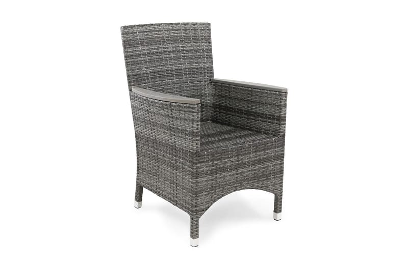 Thor Lyx Utefåtölj med Armledare - Loungefåtölj för Utemöbler i Konstrotting, Grå