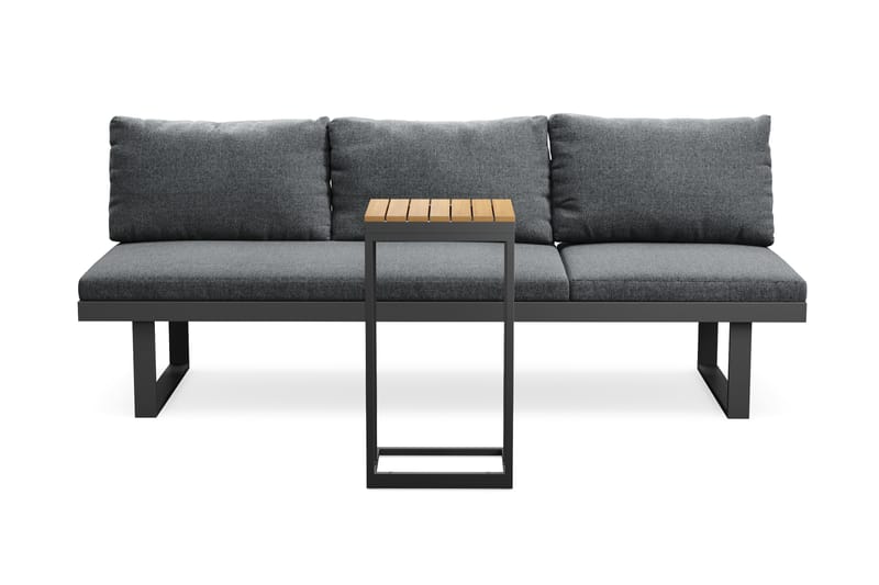 Samira Fällbar Utesoffa med soffbord - Solsäng i aluminium - Grå - Utemöbler & utemiljö - Loungemöbler - Loungesoffor