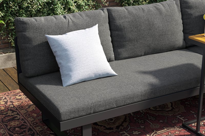 Samira Fällbar Utesoffa med soffbord - Solsäng i aluminium - Grå - Utemöbler & utemiljö - Loungemöbler - Loungesoffor