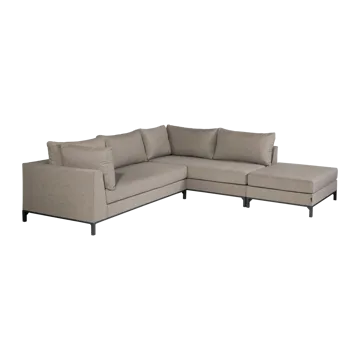 Schäslongsoffa 4-sits Sicilië Utomhus - Taupe - Utemöbler & utemiljö - Loungemöbler - Loungesoffor