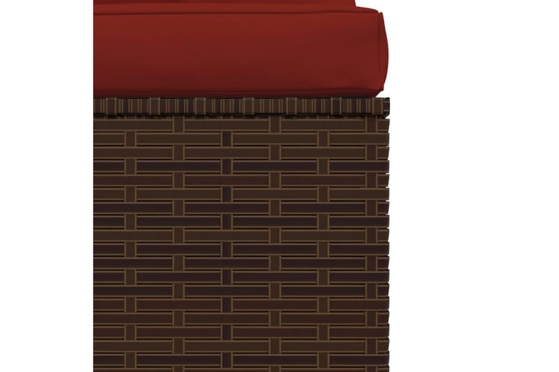 Soffa 3-sits med dynor konstrotting brun - Brun/Röd - Loungesoffor - Utesoffa