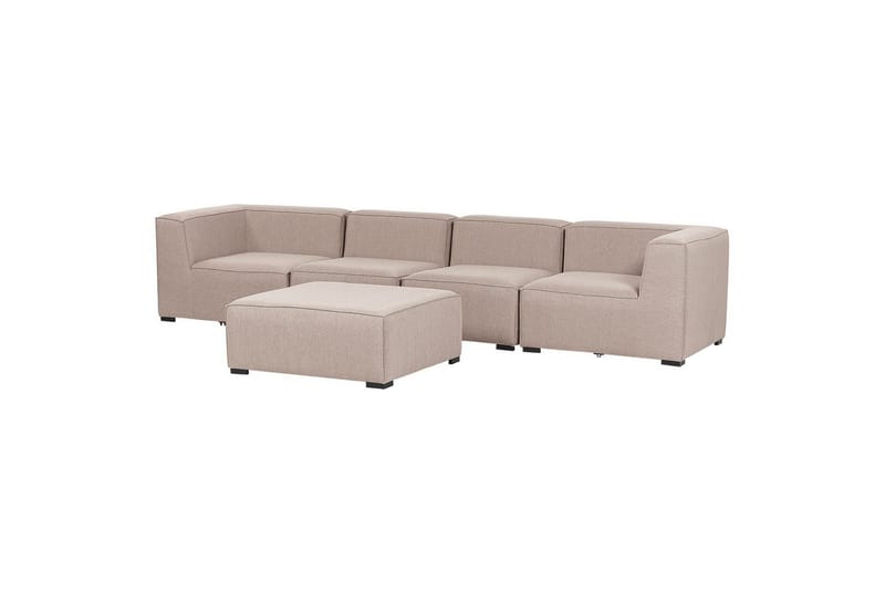 Soffa med fotpall Arezzo Beige/svart - Beige/svart - Utemöbler & utemiljö - Loungemöbler - Loungesoffor