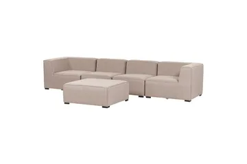 Soffa med fotpall Arezzo Beige/svart - Beige/svart - Utemöbler & utemiljö - Loungemöbler - Loungesoffor