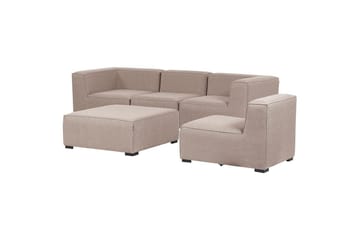 Soffa med fotpall Arezzo Beige/svart - Beige/svart - Utemöbler & utemiljö - Loungemöbler - Loungesoffor