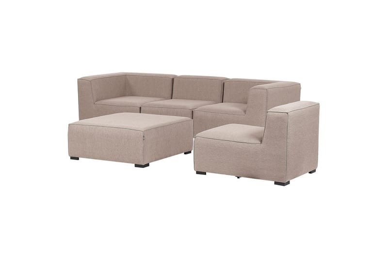 Soffa med fotpall Arezzo Beige/svart - Beige/svart - Utemöbler & utemiljö - Loungemöbler - Loungesoffor