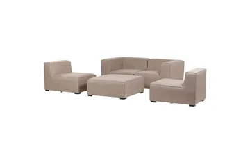 Soffa med fotpall Arezzo Beige/svart - Beige/svart - Utemöbler & utemiljö - Loungemöbler - Loungesoffor
