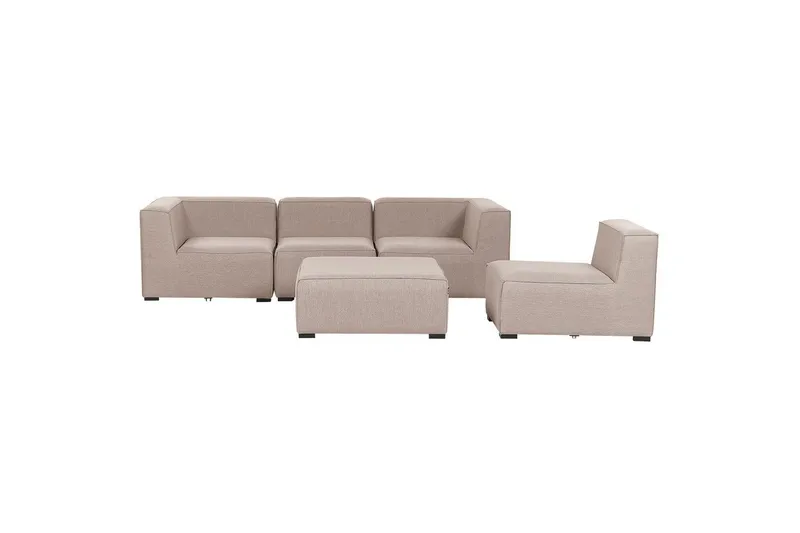 Soffa med fotpall Arezzo Beige/svart - Beige/svart - Utemöbler & utemiljö - Loungemöbler - Loungesoffor
