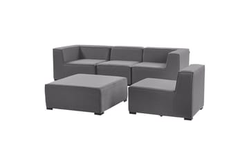 Soffa med fotpall Arezzo Grå/svart - Grå/svart - Utemöbler & utemiljö - Loungemöbler - Loungesoffor