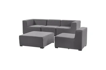 Soffa med fotpall Arezzo Grå/svart - Grå/svart - Utemöbler & utemiljö - Loungemöbler - Loungesoffor