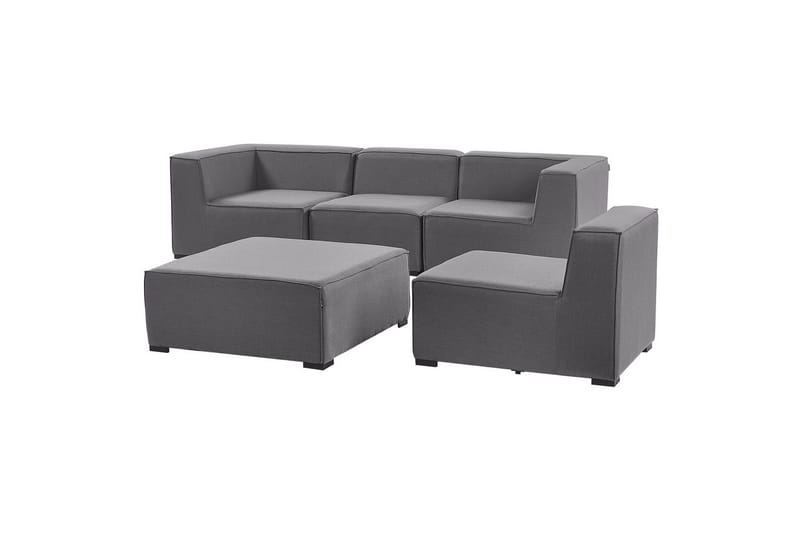 Soffa med fotpall Arezzo Grå/svart - Grå/svart - Utemöbler & utemiljö - Loungemöbler - Loungesoffor