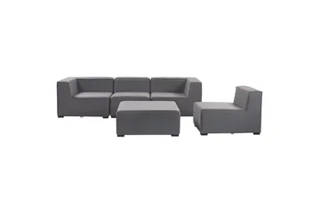 Soffa med fotpall Arezzo Grå/svart - Grå/svart - Utemöbler & utemiljö - Loungemöbler - Loungesoffor