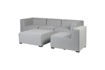 Soffa med fotpall Arezzo Ljusgrå/svart - Ljusgrå/svart - Utemöbler & utemiljö - Loungemöbler - Loungesoffor