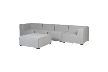 Soffa med fotpall Arezzo Ljusgrå/svart - Ljusgrå/svart - Utemöbler & utemiljö - Loungemöbler - Loungesoffor