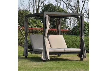 Morocco Solsäng - Mörkbrun/Beige - Utemöbler & utemiljö - Loungemöbler - Solbädd