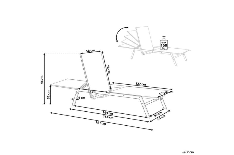 Solsäng Vernazza - Utemöbler & utemiljö - Utestol & trädgårdsstol - Solsäng & solvagn