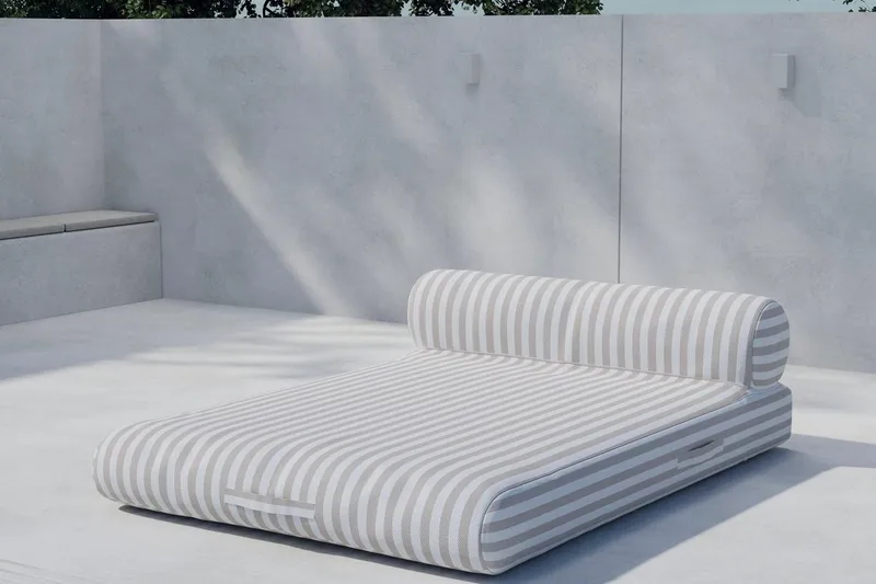 Solstol Redang Utomhus - Beige och vita ränder - Utemöbler & utemiljö - Loungemöbler - Solbädd