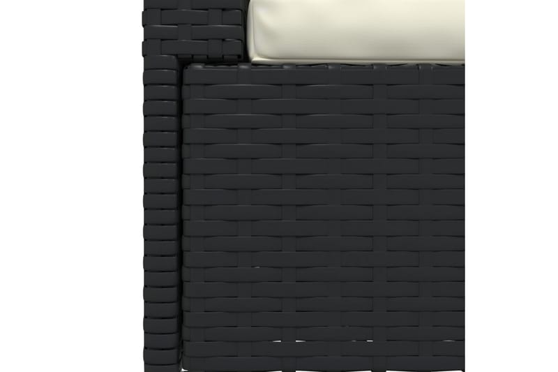 Tvåsitssoffa med dynor konstrotting svart - Svart/vit - Loungesoffor - Utesoffa