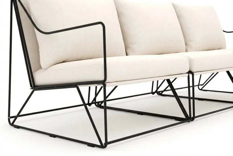 Usteryd 3 sits Loungesoffa - Svart/Beige - Utemöbler & utemiljö - Loungemöbler - Loungesoffor