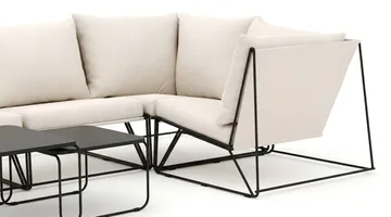 Usteryd utomhus hörnsoffa 5-sits vändbar - Svart/Beige - Utemöbler & utemilj ö - Loungemöbler - Loungeset & loungegrupp