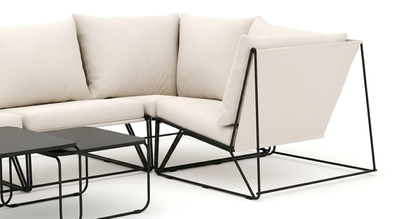 Usteryd utomhus hörnsoffa 5-sits vändbar - Svart/Beige - Utemöbler & utemiljö - Loungemöbler - Loungeset & loungegrupp