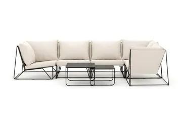 Usteryd utomhus hörnsoffa 5-sits vändbar - Svart/Beige - Utemöbler & utemiljö - Loungemöbler - Loungeset & loungegrupp